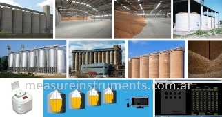 Grain temperature measurement system in silos or bins, with remote monitoring software