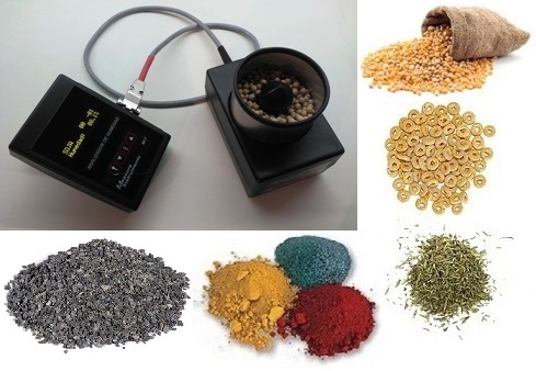 Medidor humedad en granos, cereales, semillas, harinas, polvos, granulados, pellets, vegetales o frutos deshidratados, productos picados o triturados, químicos, minerales, carbón, turba, plástico. Medidor humedad en granos, cereales, semillas, harinas, polvos, granulados, pellets, vegetales o frutos deshidratados, productos picados o triturados, químicos, minerales, carbón, turba, plástico.